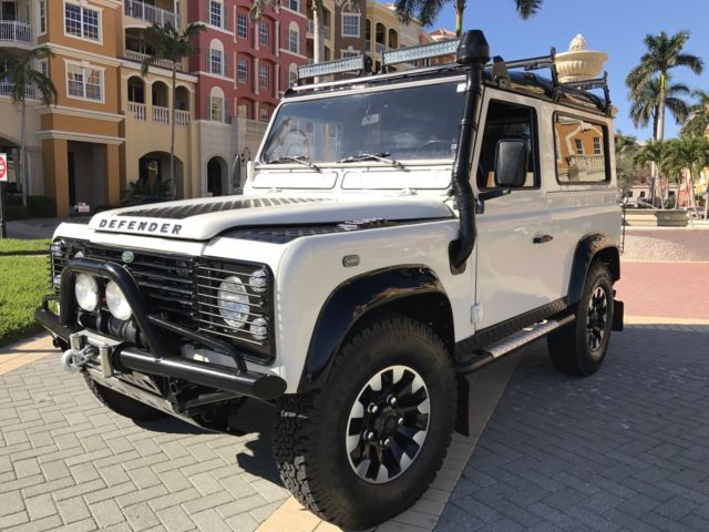 1990 White Land Rover Defender SUV