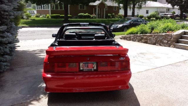 1990 Red Ford Mustang Convertible