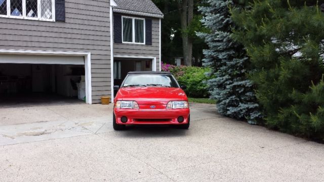 1990 Red Ford Mustang Convertible