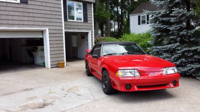 1990 Red Ford Mustang Convertible