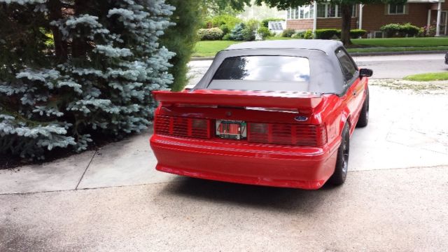 1990 Red Ford Mustang Convertible