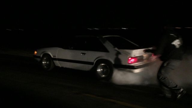 1990 White Ford Mustang Hatchback