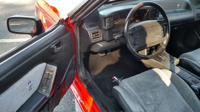 1990 Red Ford Mustang Convertible