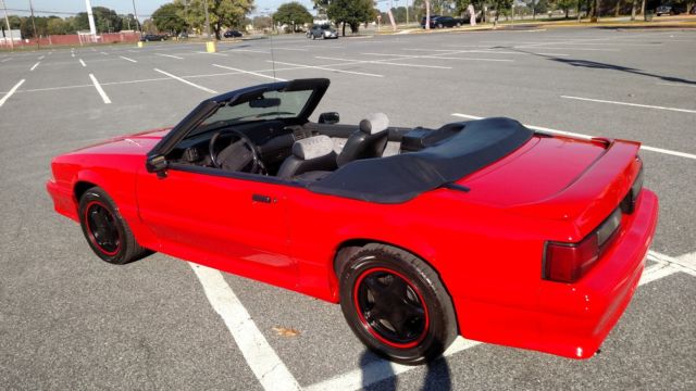 1990 Red Ford Mustang Convertible
