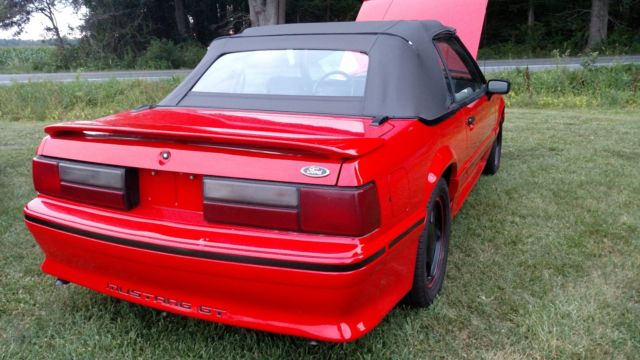 1990 Red Ford Mustang Convertible