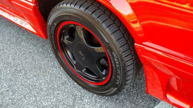 1990 Red Ford Mustang Convertible