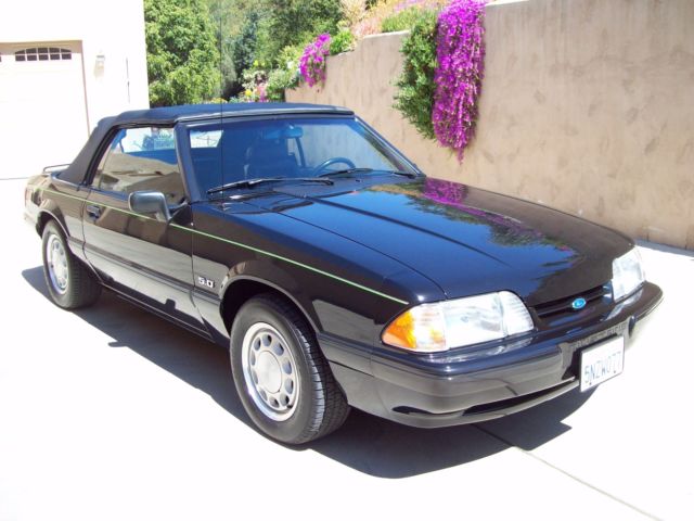 1990 Black Ford Mustang convertible