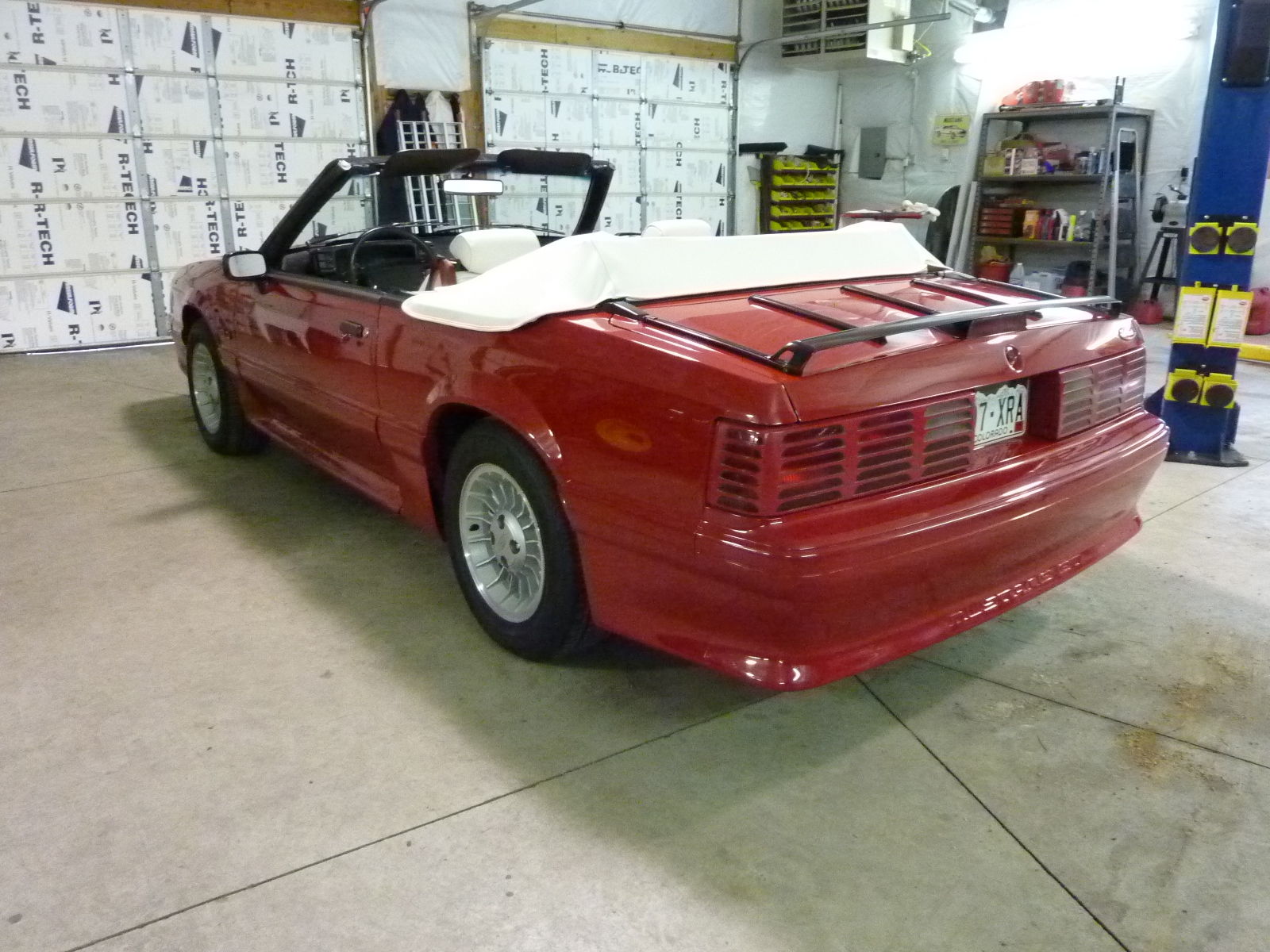 1990 Red Ford Mustang Convertible
