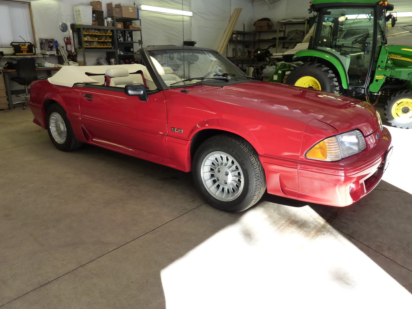 1990 Red Ford Mustang Convertible