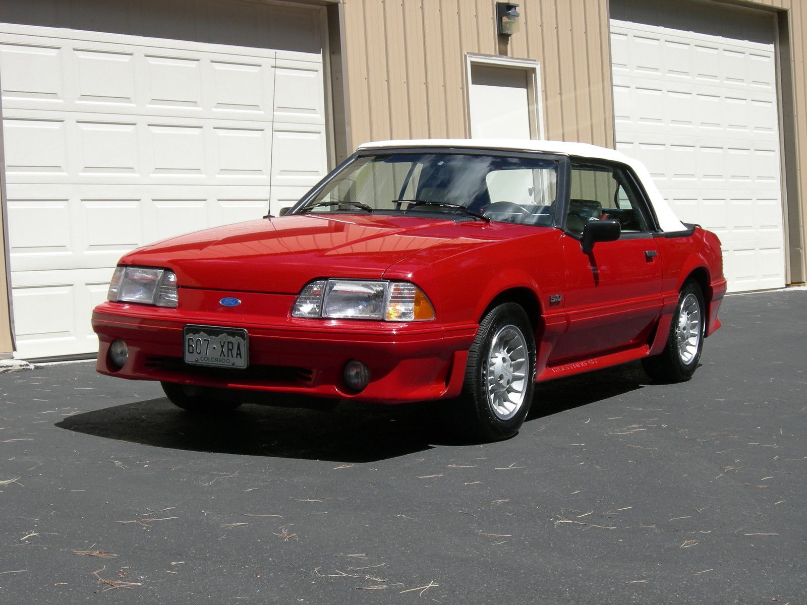 1990 Red Ford Mustang Convertible
