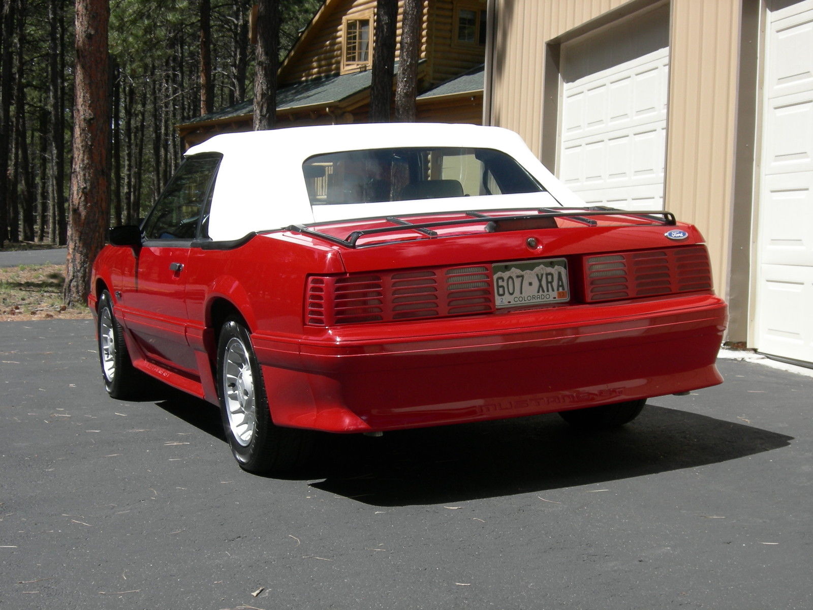 1990 Red Ford Mustang Convertible