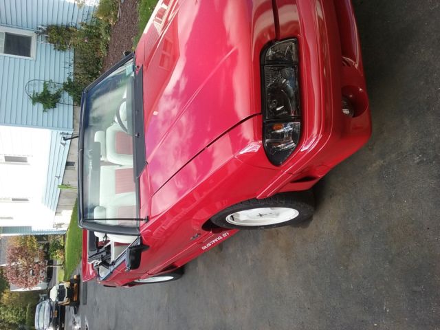 1990 Red Ford Mustang Convertible