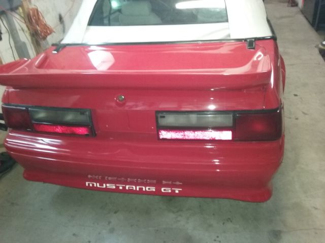 1990 Red Ford Mustang Convertible