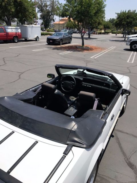 1990 White Ford Mustang Convertible