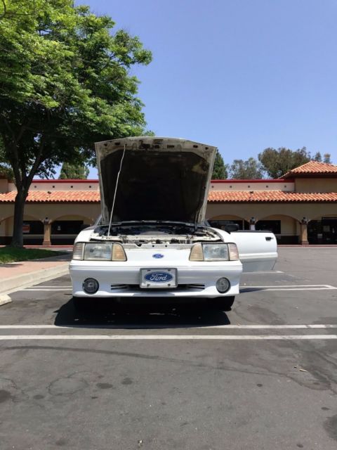 1990 White Ford Mustang Convertible