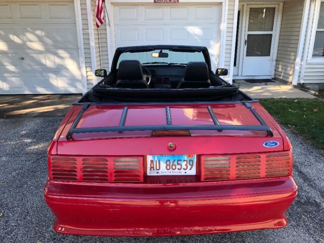 1990 Red Ford Mustang Convertible