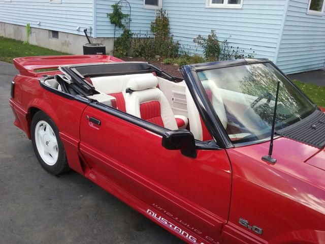 1990 Red Ford Mustang Convertible