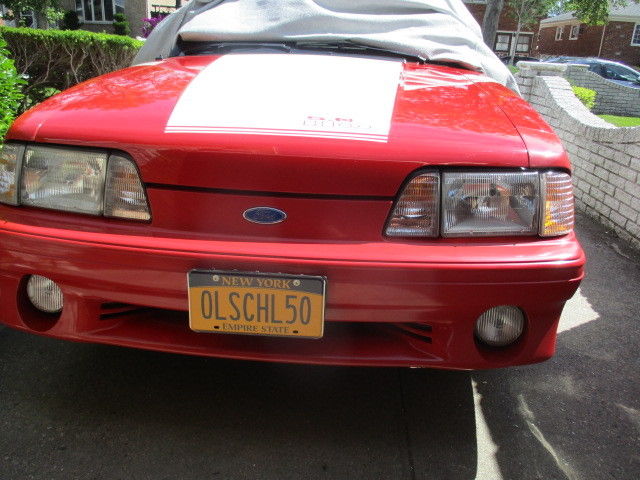 1990 Red Ford Mustang Convertible