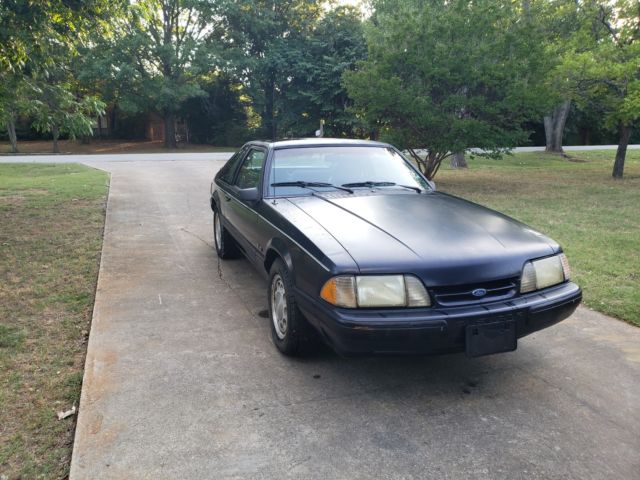 1990 Blue Ford Mustang Hatchback