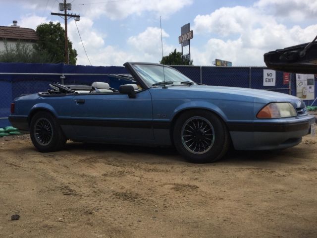 1990 Blue Ford Mustang Convertible