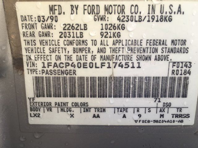 1990 Silver Ford Mustang Coupe