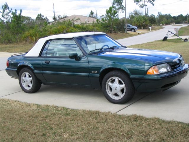 1990 Green Ford Mustang Convertible