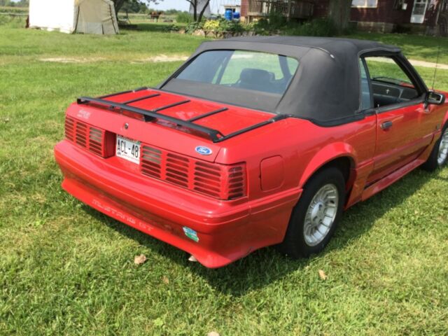1990 Red Ford Mustang Convertible