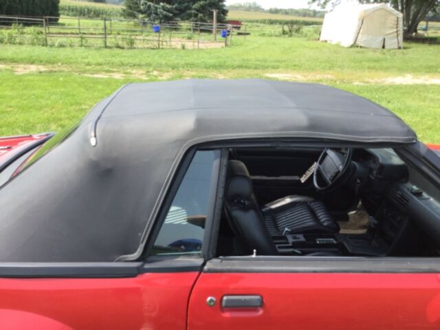 1990 Red Ford Mustang Convertible