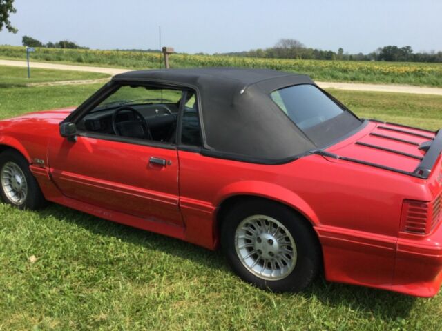 1990 Red Ford Mustang Convertible