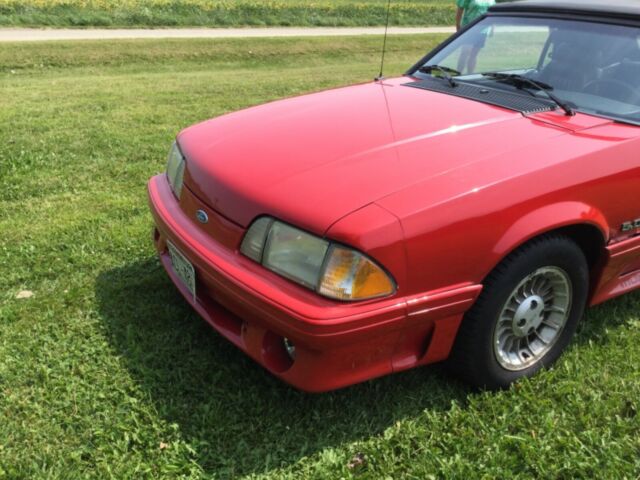 1990 Red Ford Mustang Convertible