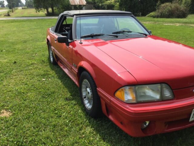 1990 Red Ford Mustang Convertible