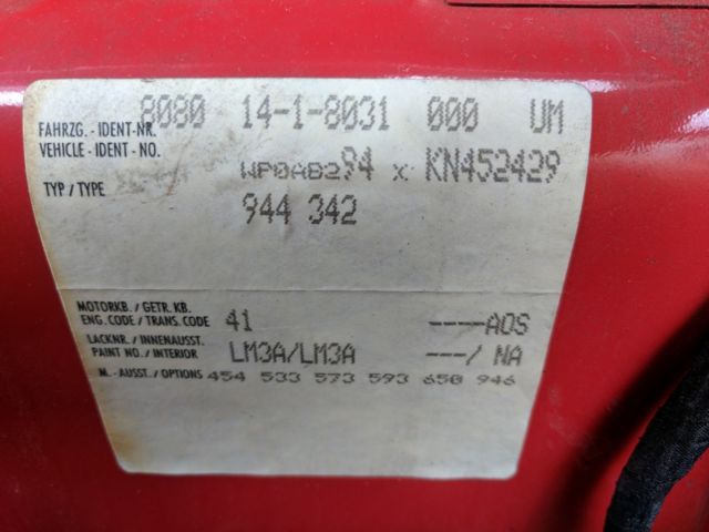 1990 Red Porsche 944