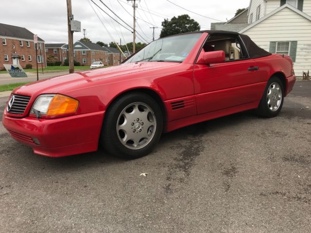 1990 Red Mercedes-Benz SL-Class Convertible