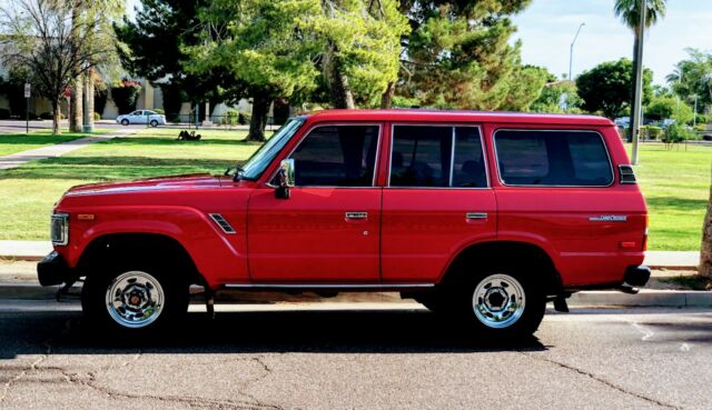 1990 Red Toyota Land Cruiser SUV