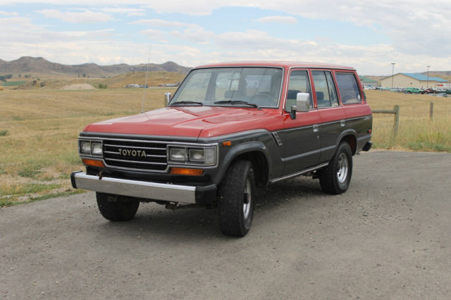 1990 Red/Silver Toyota Land Cruiser SUV