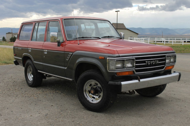 1990 Red/Silver Toyota Land Cruiser SUV