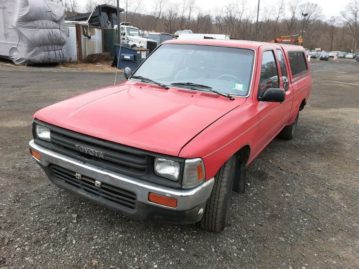 1990 Red Toyota Pickup Extended Cab Pickup
