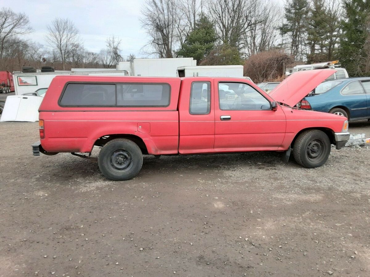 1990 Red Toyota Pickup Extended Cab Pickup