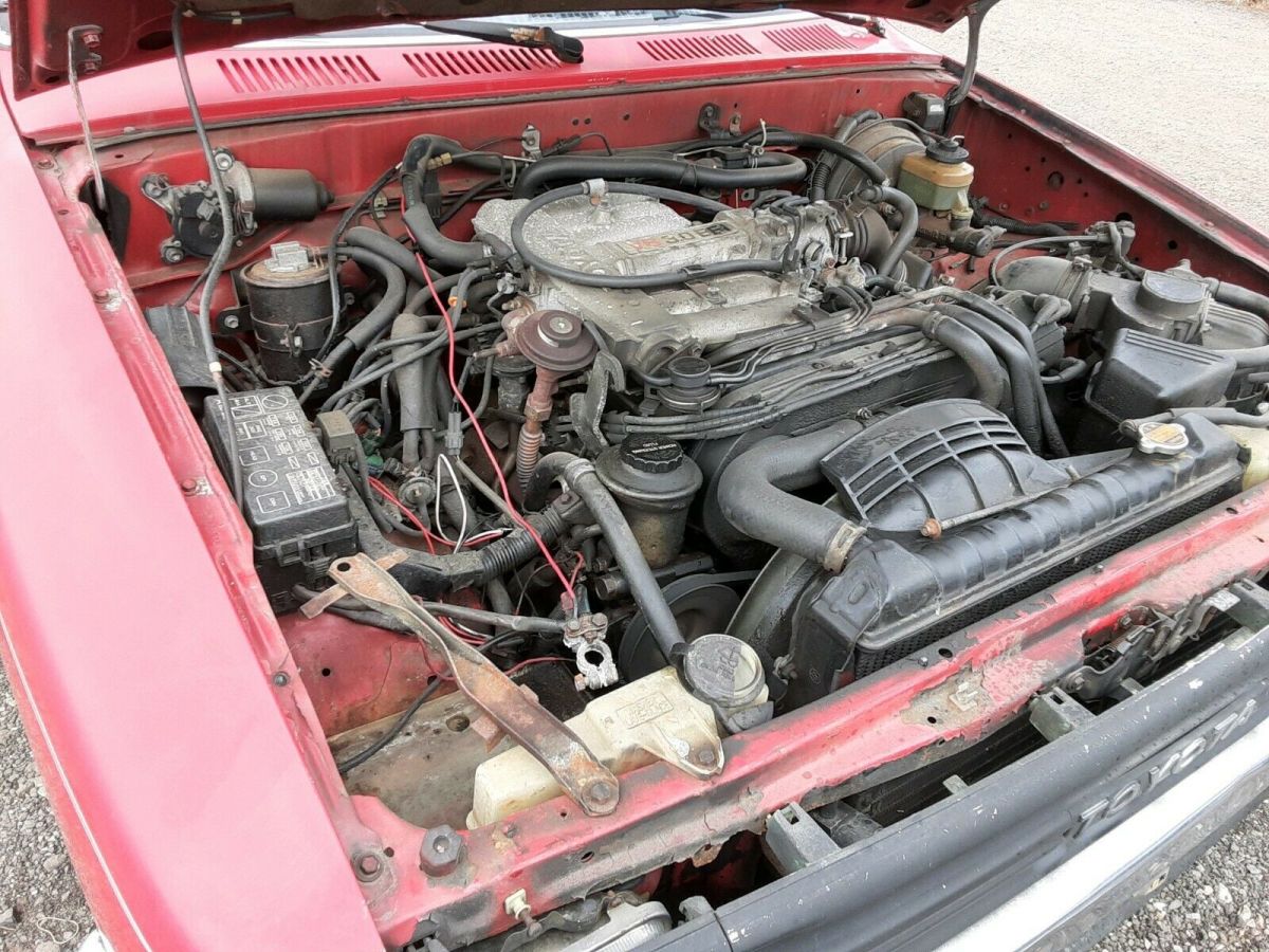 1990 Red Toyota Pickup Extended Cab Pickup