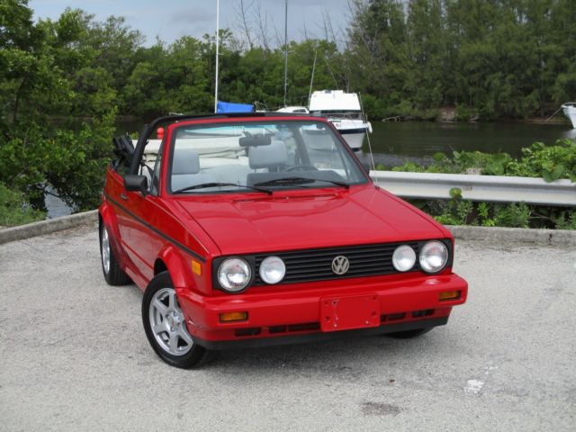 1990 Red Volkswagen Cabrio Convertible