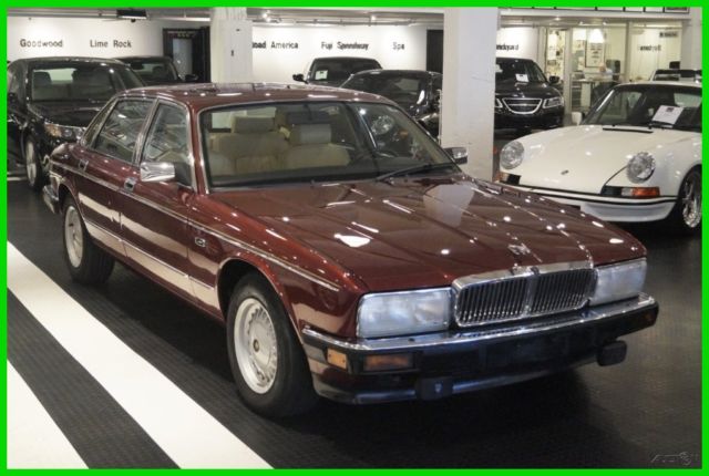 1990 Red Jaguar XJ-Series Sedan
