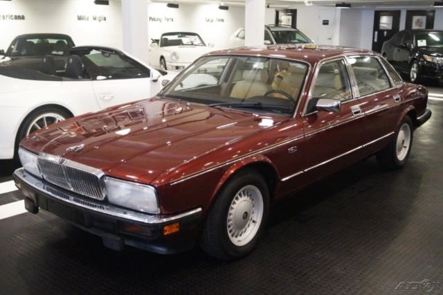 1990 Red Jaguar XJ-Series Sedan