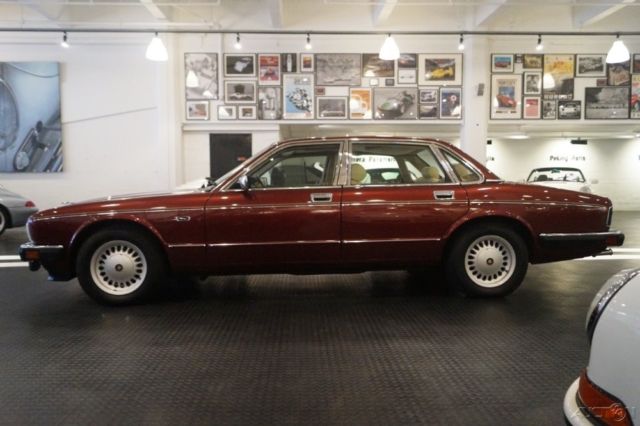 1990 Red Jaguar XJ-Series Sedan