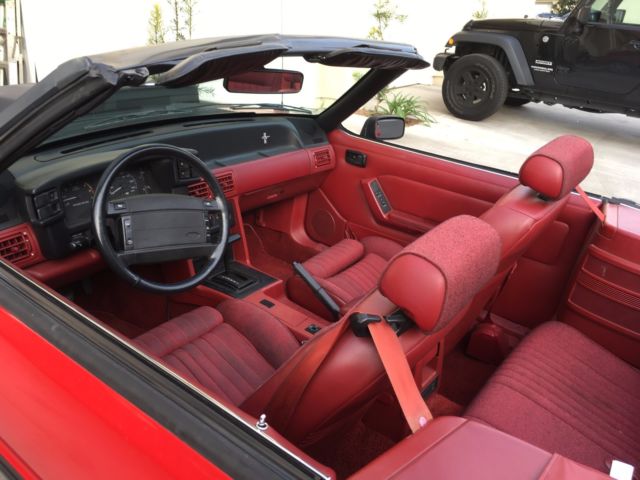 1991 Red Ford Mustang Convertible