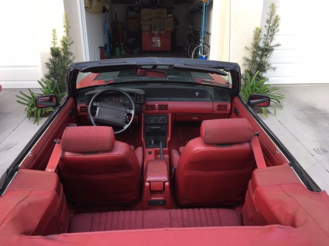 1991 Red Ford Mustang Convertible