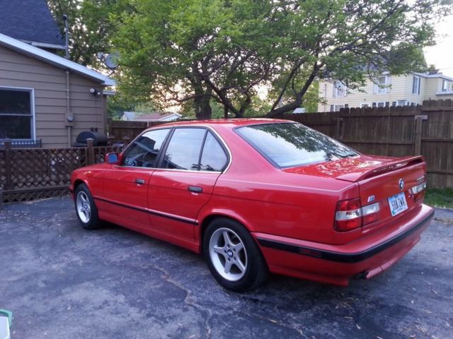 1991 Red BMW 5-Series Sedan