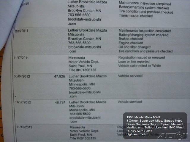 1991 White Mazda MX-5 Miata