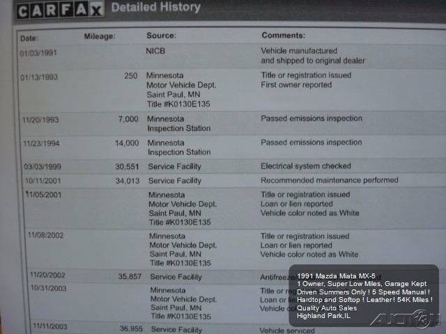 1991 White Mazda MX-5 Miata