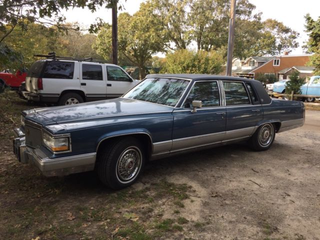 1991 Blue Cadillac Brougham Sedan