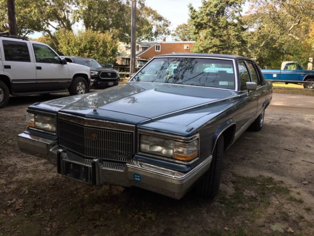 1991 Blue Cadillac Brougham Sedan